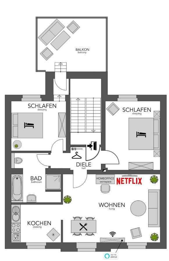 Secret Hideaways Tropical Feeling Mit 2 Schlafzimmer Nahe City L Messe L Flughafen L Hbf Duisburg Exterior photo